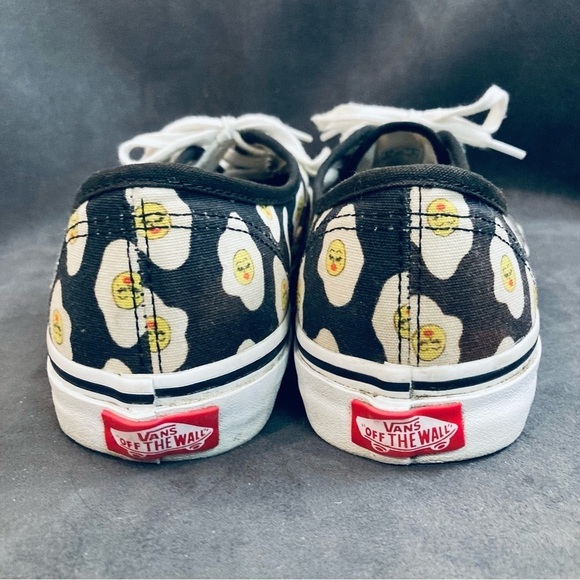VANS & KENDRA DANDY Sz 8 Smiley  Egg Design Low Top Lace Up Skater Sneakers - Picture 5 of 12